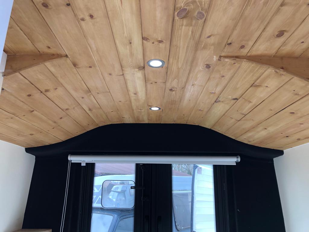 The Red Bus Wood clad ceiling 2021